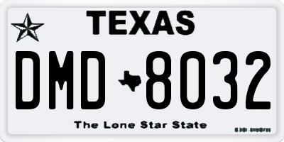 TX license plate DMD8032
