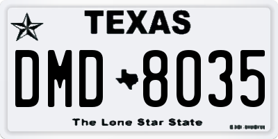 TX license plate DMD8035