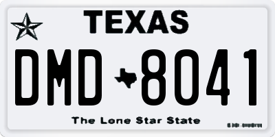 TX license plate DMD8041