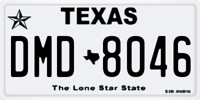 TX license plate DMD8046