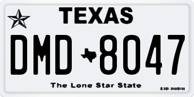 TX license plate DMD8047