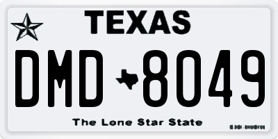 TX license plate DMD8049