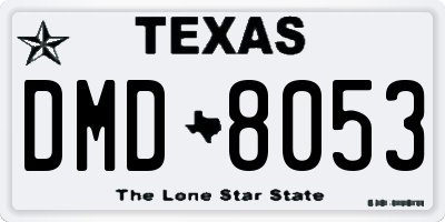 TX license plate DMD8053