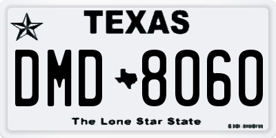 TX license plate DMD8060