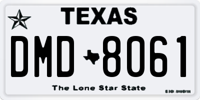 TX license plate DMD8061