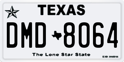 TX license plate DMD8064