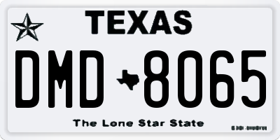 TX license plate DMD8065