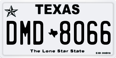 TX license plate DMD8066