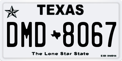 TX license plate DMD8067