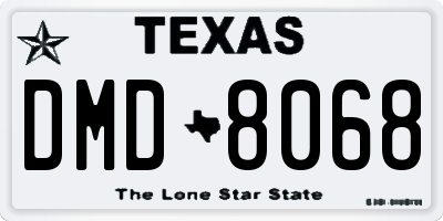 TX license plate DMD8068