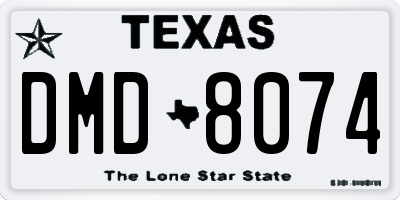 TX license plate DMD8074