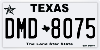 TX license plate DMD8075