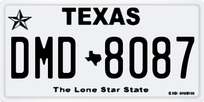 TX license plate DMD8087