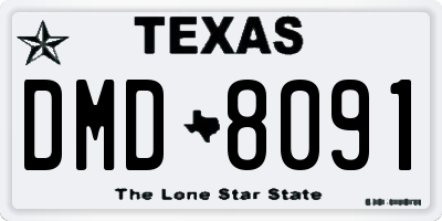 TX license plate DMD8091