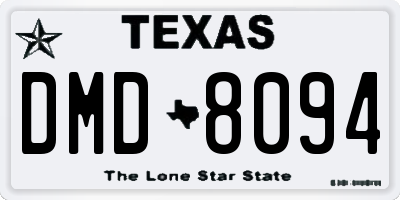 TX license plate DMD8094