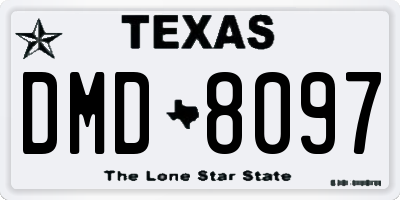 TX license plate DMD8097