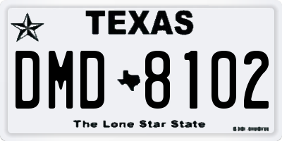 TX license plate DMD8102