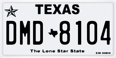 TX license plate DMD8104