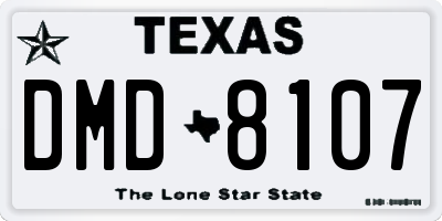 TX license plate DMD8107