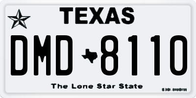 TX license plate DMD8110