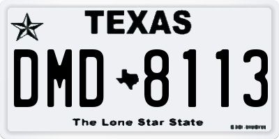 TX license plate DMD8113