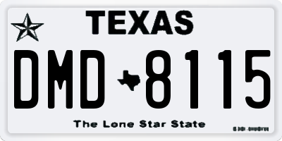 TX license plate DMD8115