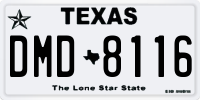 TX license plate DMD8116