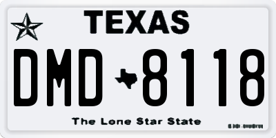 TX license plate DMD8118