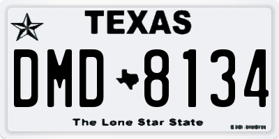 TX license plate DMD8134