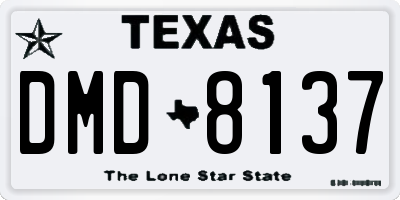 TX license plate DMD8137