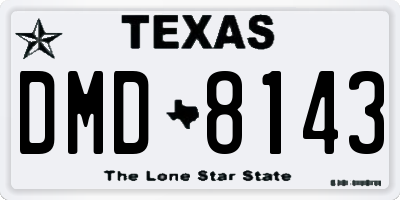 TX license plate DMD8143