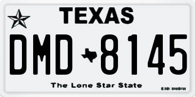 TX license plate DMD8145