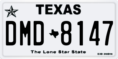 TX license plate DMD8147