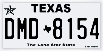 TX license plate DMD8154