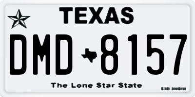 TX license plate DMD8157