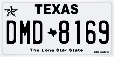 TX license plate DMD8169