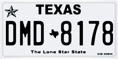 TX license plate DMD8178