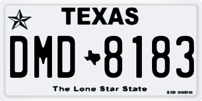 TX license plate DMD8183