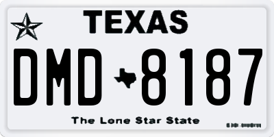 TX license plate DMD8187