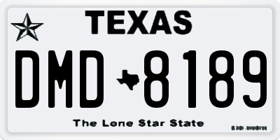 TX license plate DMD8189