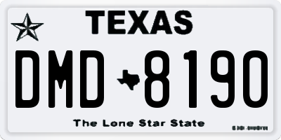 TX license plate DMD8190