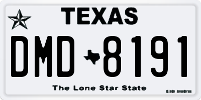 TX license plate DMD8191