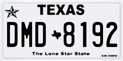 TX license plate DMD8192