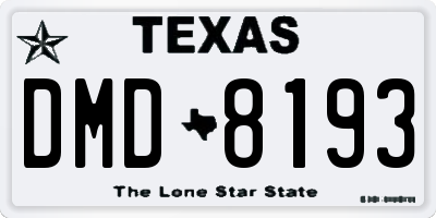 TX license plate DMD8193