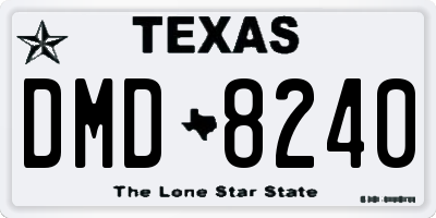 TX license plate DMD8240
