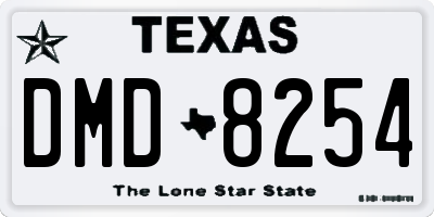 TX license plate DMD8254
