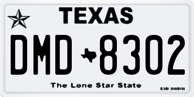 TX license plate DMD8302