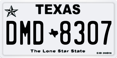 TX license plate DMD8307
