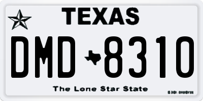 TX license plate DMD8310