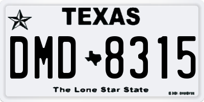 TX license plate DMD8315